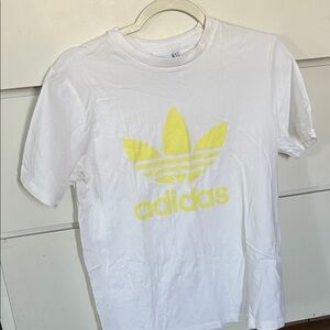 Adidas Woman’s Tee with Yellow Logo on White